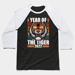 Retro Big Cat 2022 Year of the Tiger Chinese Zodiac Baseball T-Shirt